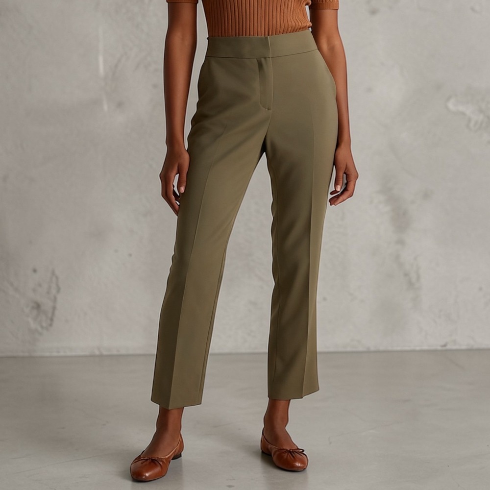 Quince Stretch Crepe‎ Ankle Pants in Olive size 4